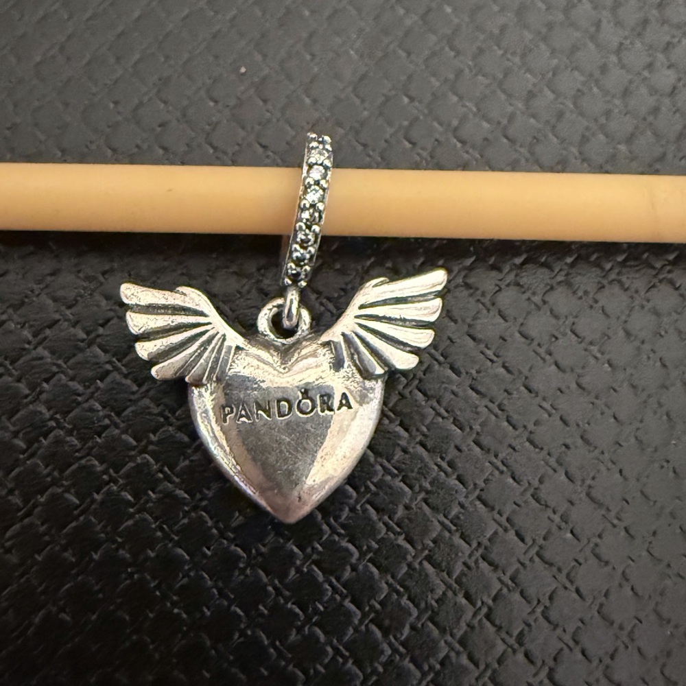 Pandora Silver Winged Heart Charm